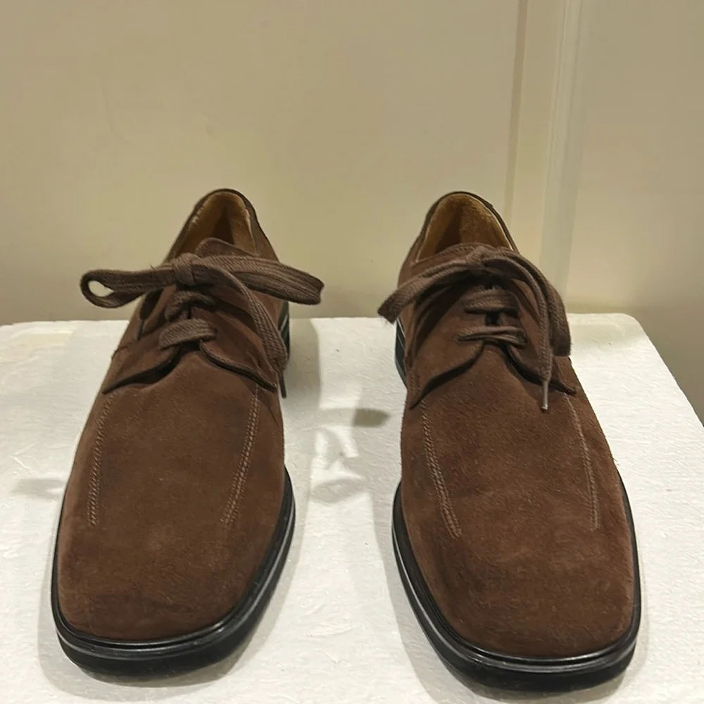 Bally Oxfords Griot suede LaceUp square toe dress shoes Made in Italy size 10.5